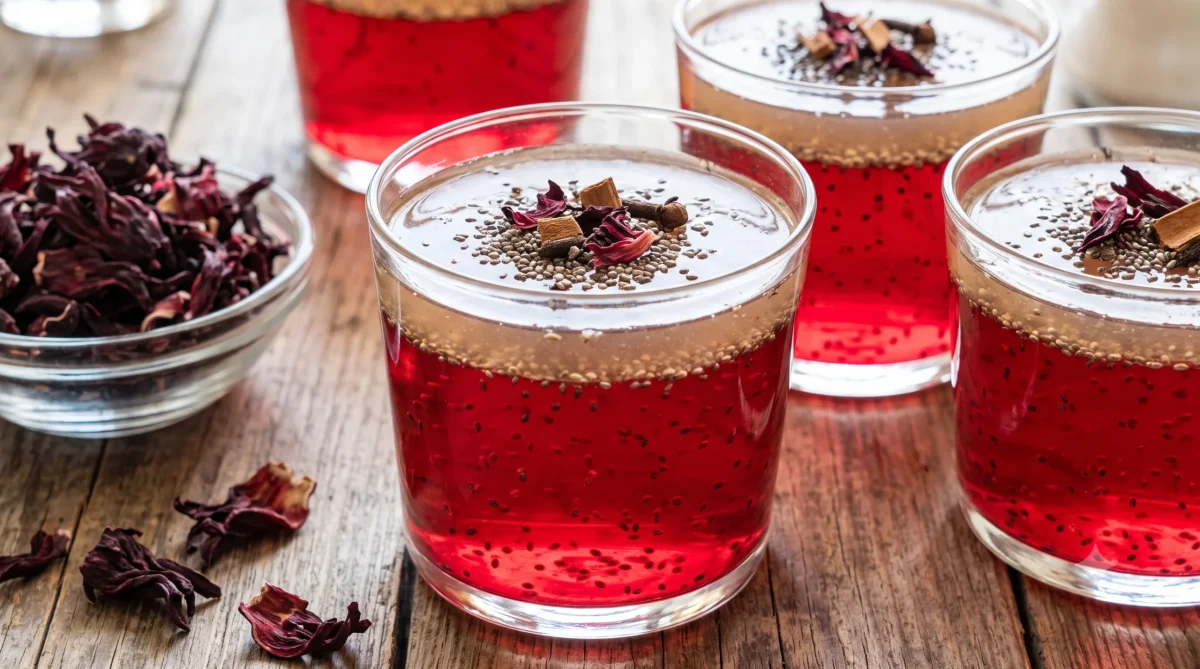 Receta Gelatina de Hibisco, especias y chia